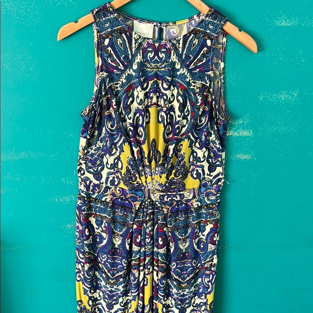 Donna Morgan Blue and White Sleeveless Sundress